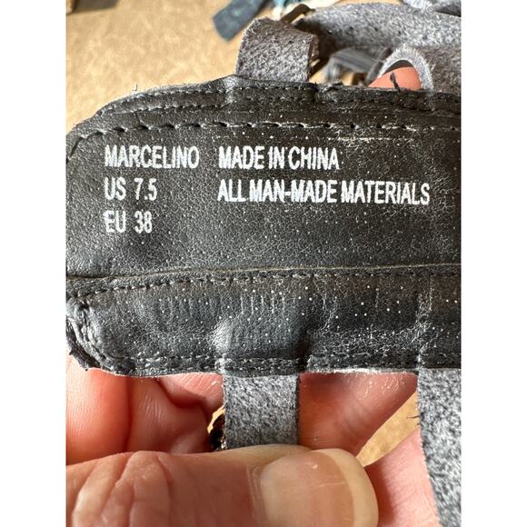 15.5" Tall Gladiator Black Sandals buckle & zipper closing by Just Fab size 7.5 - Picture 11 of 16